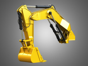 Excavator hydraulic arm and bucket - 6015b Model 3D