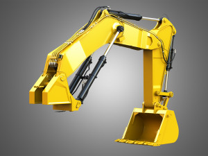 Excavator hydraulic arm and bucket - 6015b Model 3D