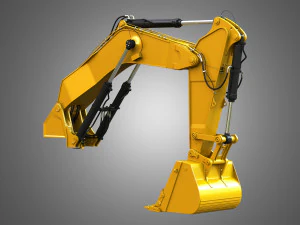 Ramię hydrauliczne i łyżka koparki - 6015b Model 3D