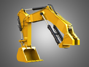 Excavator hydraulic arm and bucket - 6015b Model 3D