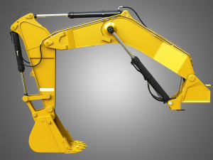 Excavator hydraulic arm and bucket - 6015b Model 3D