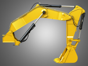 Excavator hydraulic arm and bucket - 6015b Model 3D