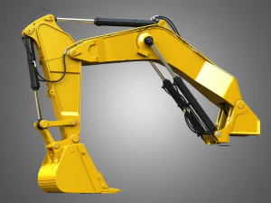 Ramię hydrauliczne i łyżka koparki - 6015b Model 3D