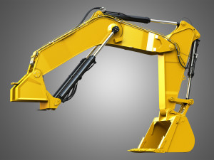 Excavator hydraulic arm and bucket - 6015b Model 3D