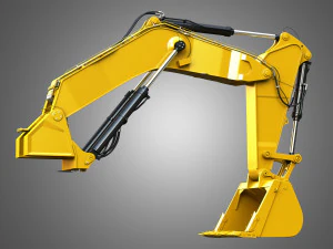 Ramię hydrauliczne i łyżka koparki - 6015b Model 3D