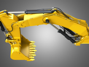 Excavator hydraulic arm and bucket - 6015b Model 3D