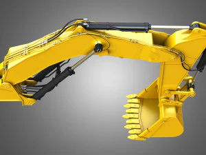 Ramię hydrauliczne i łyżka koparki - 6015b Model 3D