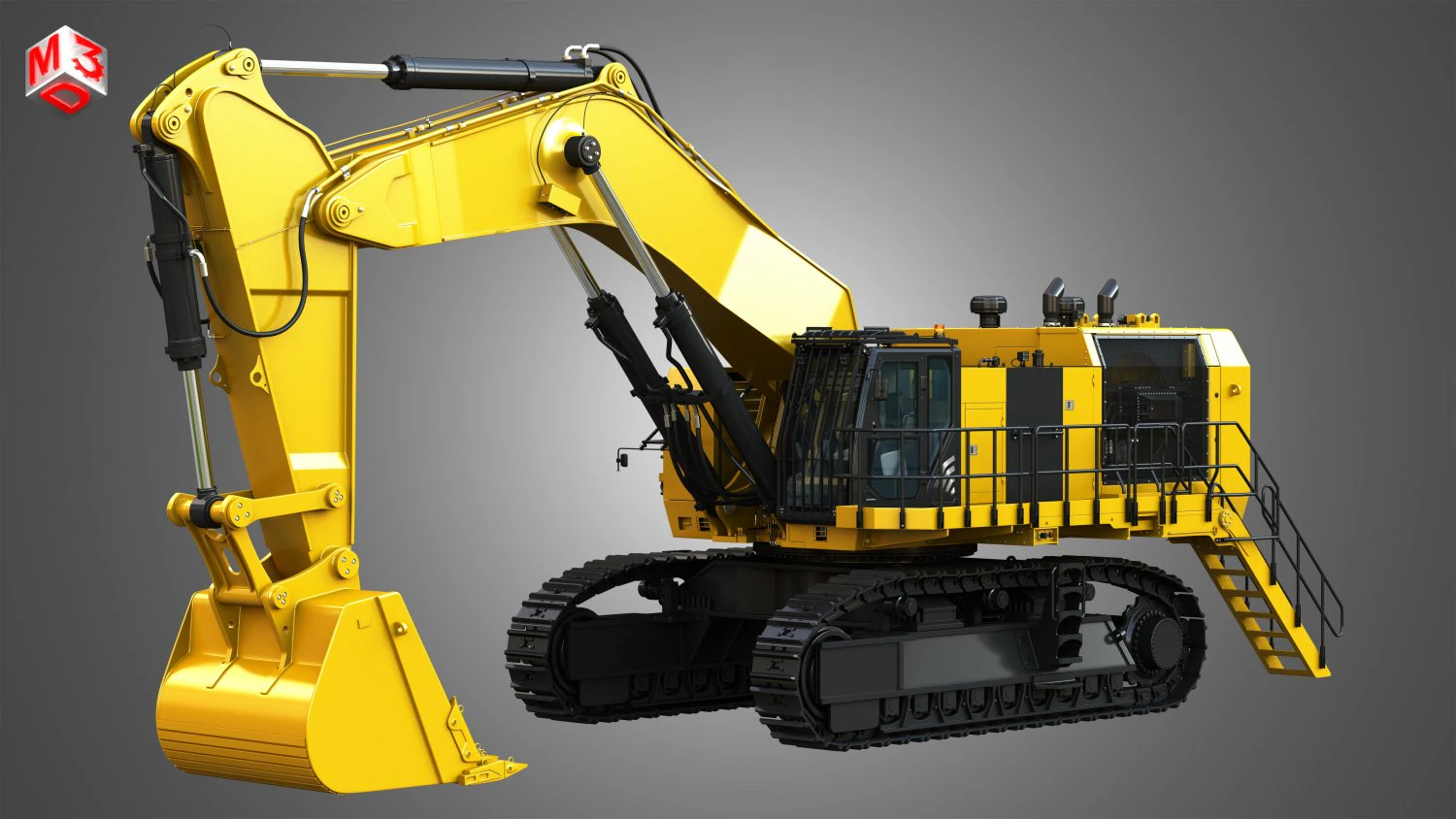 6015b - hydraulic mining shovel 3D Model .c4d .max .obj .3ds .fbx .stl .blend