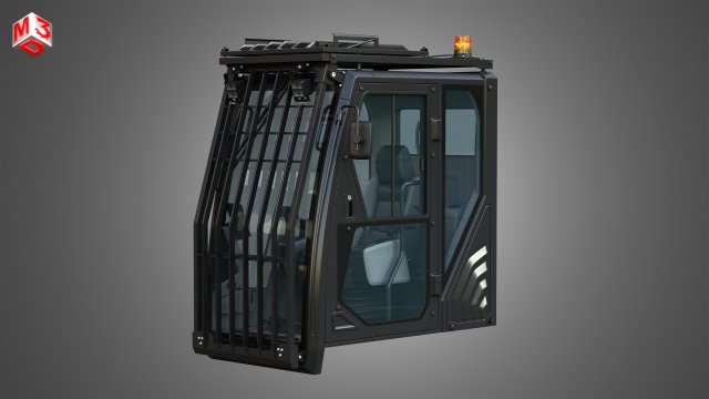 driving cabin - 6015b hydraulic mining shovel Modello 3D .c4d .max .obj .3ds .fbx .stl .blend 