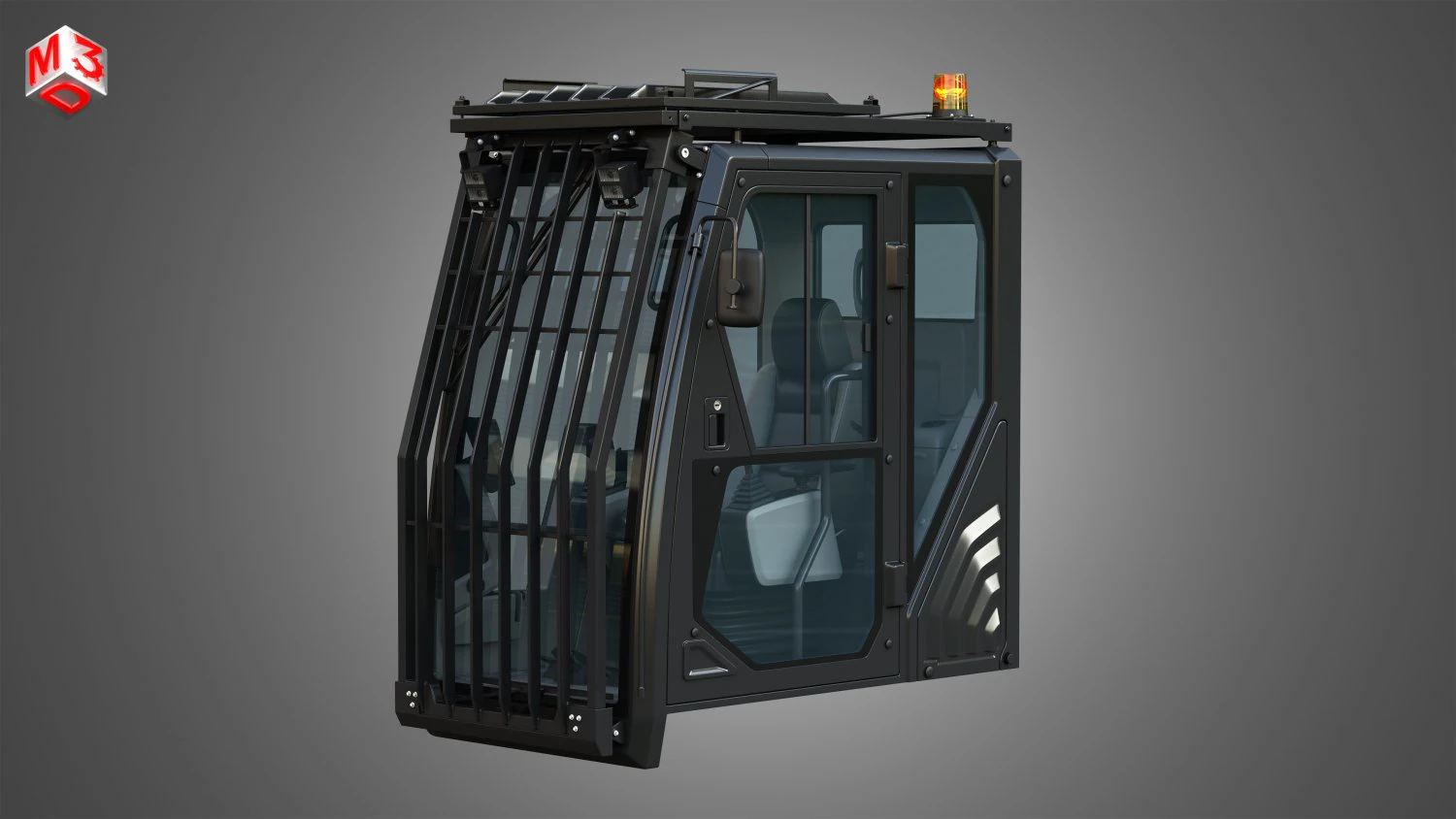 driving cabin - 6015b hydraulic mining shovel 3D Model .c4d .max .obj .3ds .fbx .stl .blend 