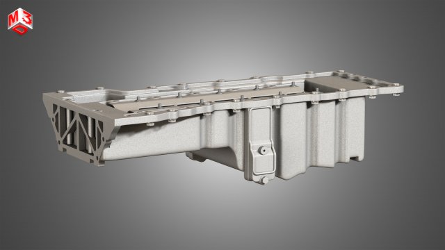oil pan with cover and bolts 3D 모델 .c4d .max .obj .3ds .fbx .stl .blend 