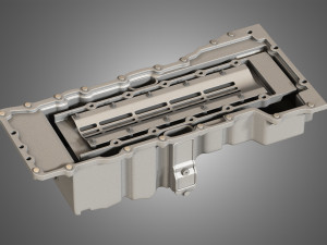 oil pan with cover and bolts 3D 모델
