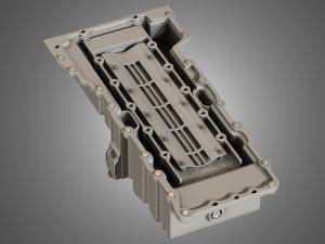 oil pan with cover and bolts 3D 모델