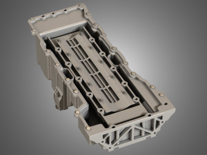 oil pan with cover and bolts 3D 모델