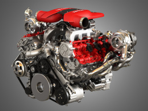 f8 tributo engine - v8 twin turbo engine 3D Model