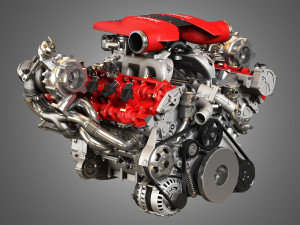 f8 tributo engine - v8 twin turbo engine Model 3D