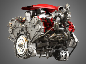 f8 tributo engine - v8 twin turbo engine Model 3D