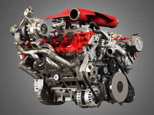 f8 tributo engine - v8 twin turbo engine Model 3D