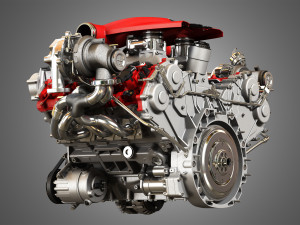 f8 tributo engine - v8 twin turbo engine Model 3D