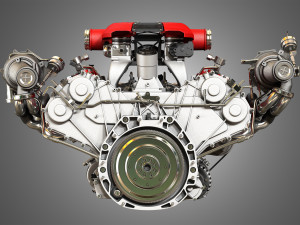 f8 tributo engine - v8 twin turbo engine Model 3D