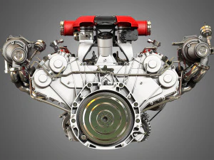 f8 tributo engine - v8 twin turbo engine 3D Model