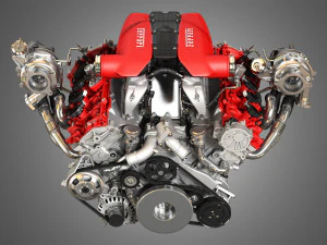 f8 tributo engine - v8 twin turbo engine 3D Model