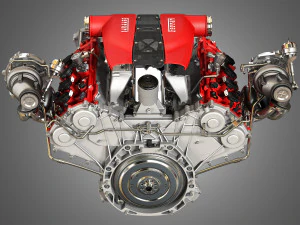f8 tributo engine - v8 twin turbo engine 3D Model