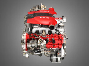 f8 tributo engine - v8 twin turbo engine 3D Model