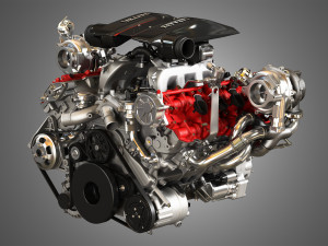 488 pista engine - v8 twin turbo engine 3D Model