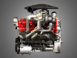 488 pista engine - v8 twin turbo engine 3D Model