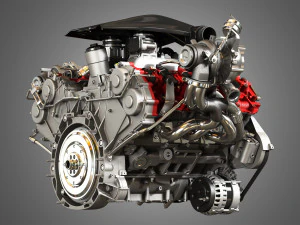 488 pista engine - v8 twin turbo engine 3D Model