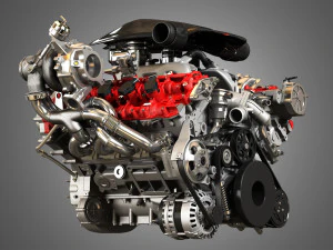 488 pista engine - v8 twin turbo engine 3D Model
