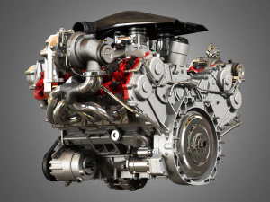 488 pista engine - v8 twin turbo engine 3D Model