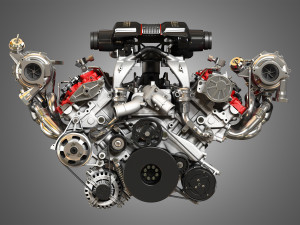 488 pista engine - v8 twin turbo engine 3D मॉडल