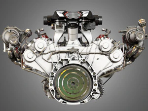 488 pista engine - v8 twin turbo engine 3D Model
