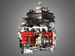 488 pista engine - v8 twin turbo engine 3D Model