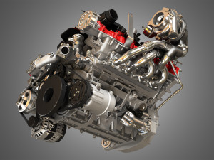 488 pista engine - v8 twin turbo engine 3D मॉडल