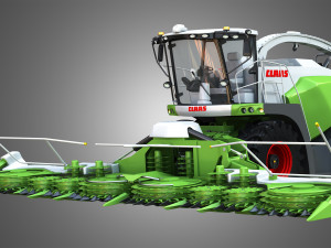claas jaguar harvester with front harvester 3D Model