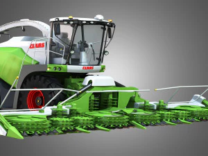 claas jaguar harvester with front harvester 3D Model