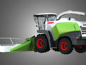 claas jaguar harvester with front harvester 3D Model