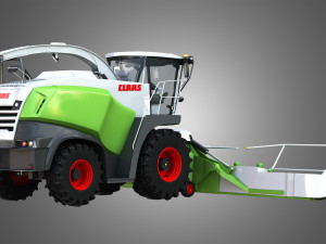 claas jaguar harvester with front harvester 3D Model