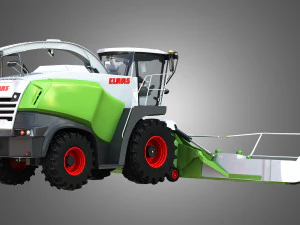 claas jaguar harvester with front harvester 3D Model