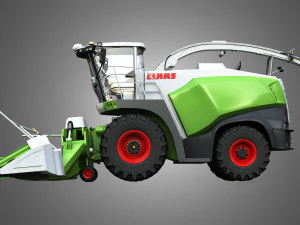 claas jaguar harvester with front harvester 3D Model