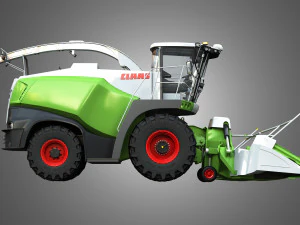 claas jaguar harvester with front harvester 3D Model