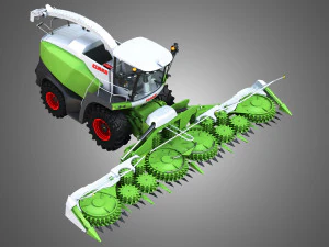 claas jaguar harvester with front harvester 3D Model