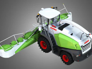 claas jaguar harvester with front harvester 3D Model