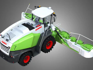 claas jaguar harvester with front harvester 3D Model