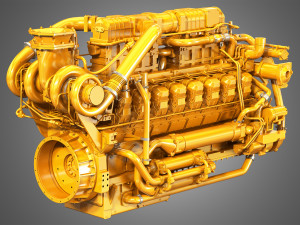 3516c hd engine - v16 industrial diesel engine 3D-Modell