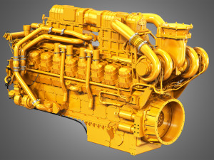 3516c hd engine - v16 industrial diesel engine 3D-Modell