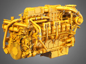 Motor 3516c hd - motor di&eacute;sel industrial v16 Modelo 3D